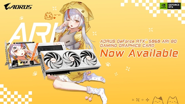GIGABYTE công bố card đồ họa AORUS GeForce RTX™ 5060 ARI Edition chính thức mở bán
